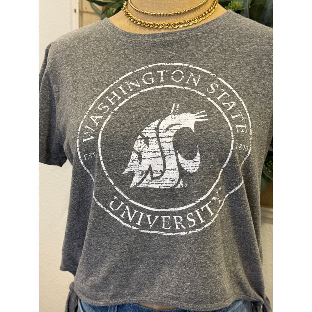 WASHINGTON STATE UNIVERSITY Collegiate Tee T-Shirt w/ Ties Women size S - Picture 3 of 9